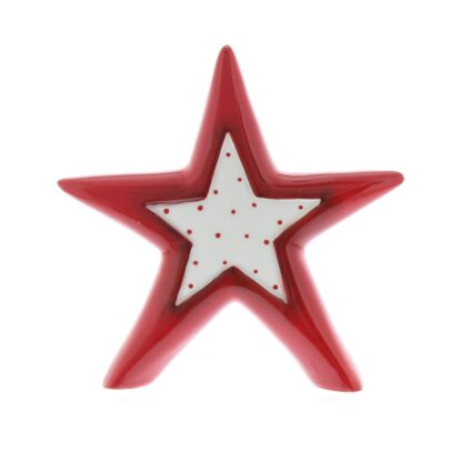 Christmas Decoration - Dolomite Red And White Star