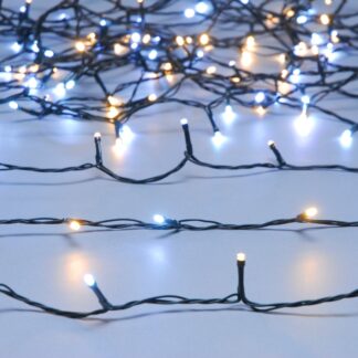 Christmas Lights - 200 White And Warm White Led Timer Lights - Battery Operated
