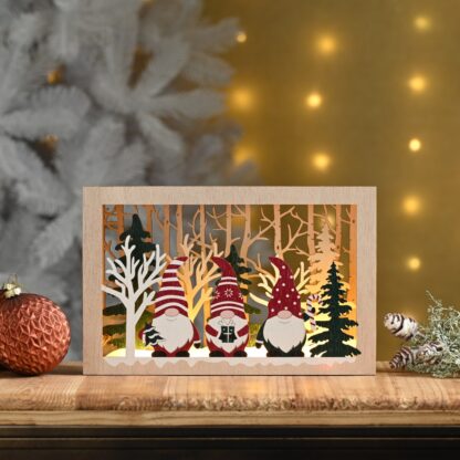 Christmas Decoration - Led Woodland Gonks Scene