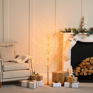 Christmas Tree - Gold Micro Dewdrop Warm White Led Tree - 180cm