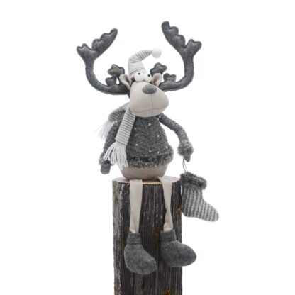 Christmas Decoration - Dangly Legs Reindeer With Scarf