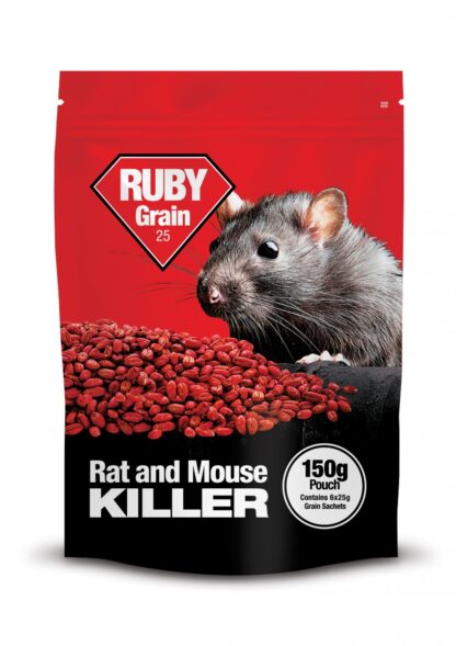 Ruby Grain 25 – Effective Rodent Control Bait - 150g