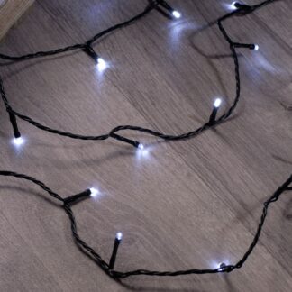 Christmas Lights - 50 White Led Timer Lights - Battery Operated