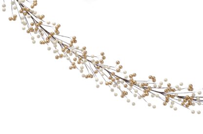Christmas Decoration  - White And Gold Berry Garland