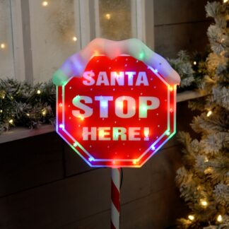 Christmas Outdoor Lighting - Santa Stop Here Pathfinder Light - 100cm