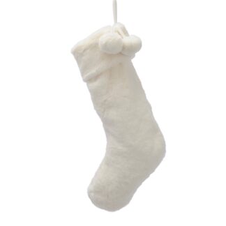 Christmas Decoration - White Faux Fur Stocking