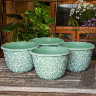 Pack of Four - Pastel Green Serenity Planters (30cm)