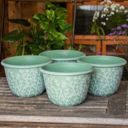 Pack of Four - Pastel Green Serenity Planters (30cm)