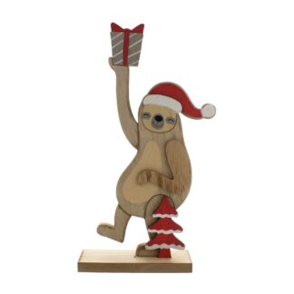 Christmas Decor - Wooden Standing Sloth