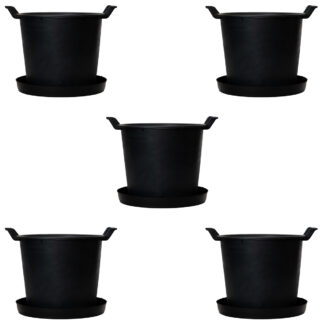 Heavy Duty Black Container Pots - Ideal Planters For Fruit Trees - Pack of 5