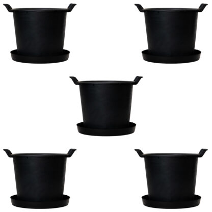 Heavy Duty Black Container Pots - Ideal Planters For Fruit Trees - Pack of 5