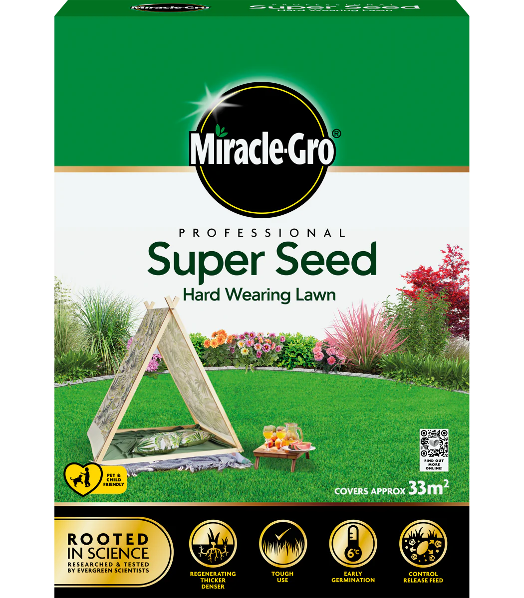 Miracle-Gro Super Seed Hard Wearing Lawn Seed - 33m2