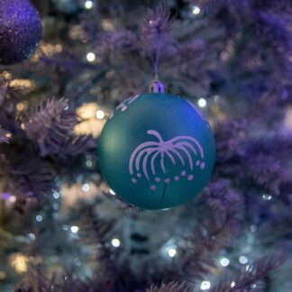 Frosted Duck Egg Blue With Glitter Baubles - Pack of 12 - Christmas Tree Decoration