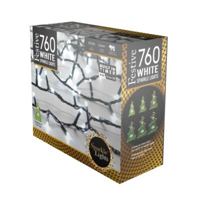 760 White Sparkle Lights - Christmas Lights