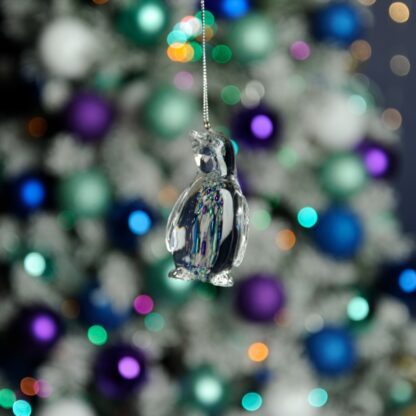 Clear Acrylic Penguin - Christmas Tree Decoration