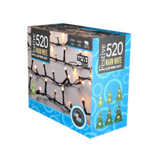 520 Traditional Warm White Glow-Worm Lights - Christmas Lights