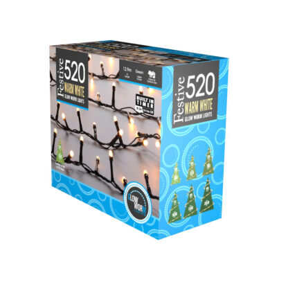 520 Traditional Warm White Glow-Worm Lights - Christmas Lights