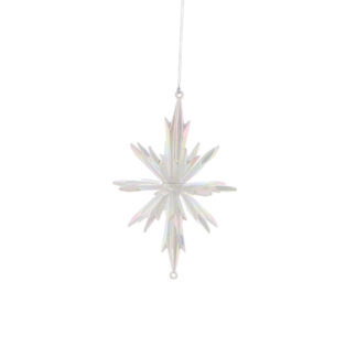 White Iridescent Hanging Starburst - Christmas Tree Decoration