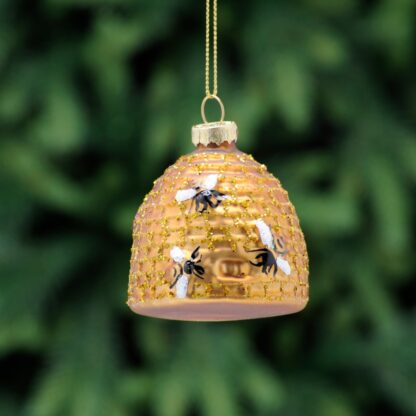 Glass Beehive Ornament - Christmas Tree Decoration