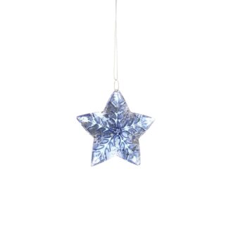 Plastic Clear Blue Star - Christmas Tree Decoration