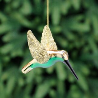 Green Glass Humming Bird - Christmas Tree Decoration