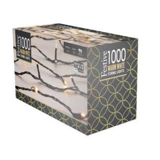 1000 Antique Gold Multifunction Timer String Lights - Christmas Lights