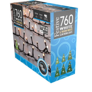 760 White And Warm White Glow-Worm Lights - Christmas Lights