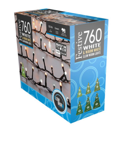 760 White And Warm White Glow-Worm Lights - Christmas Lights