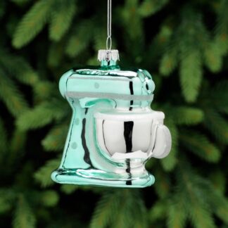 Blue And Silver Glass Mixer Ornament - Christmas Tree Decoration