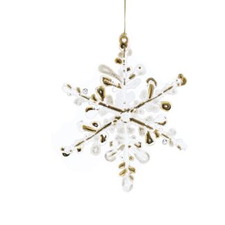 Hanging Gold Snowflake - Christmas Tree Decoration