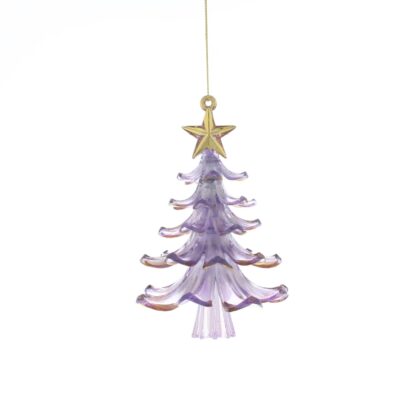 Hanging Lilcac And Gold Tree - Christmas Tree Decoration