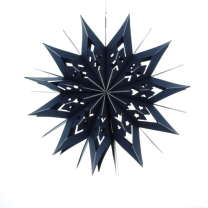 Hanging Blue Foldable Paper 3d Star - Christmas Tree Decoration