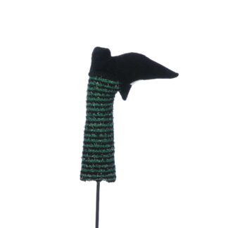 Green And Black Striped Witch Leg Pick - Halloween Decoration