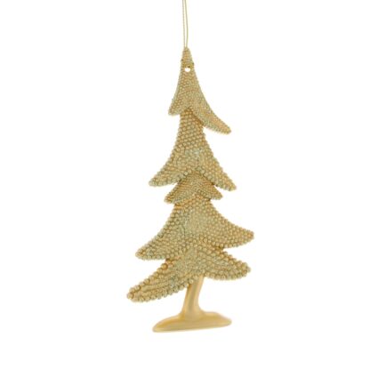 Hanging Matt Gold Glitter Tree - Christmas Tree Decoration