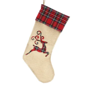 Tartan Reindeer Stocking - Christmas Stocking