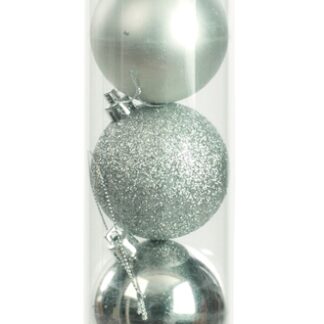 Silver Bauble Selection - Pack of 9 - Christmas Tree Decoration