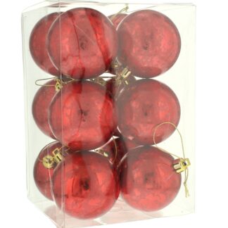 Traditional Red Baubles - Pack of 12 - Christmas Tree Decoration
