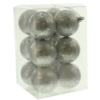 Silver Baubles - Pack of 12 - Christmas Tree Decoration