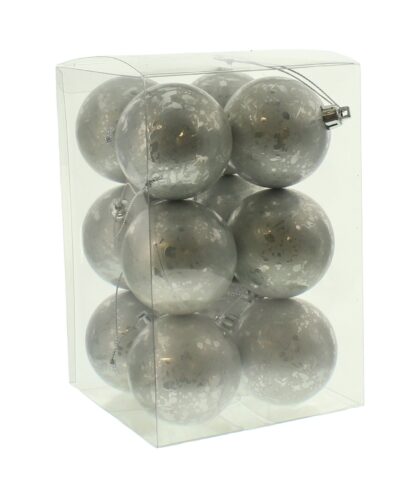 Silver Baubles - Pack of 12 - Christmas Tree Decoration