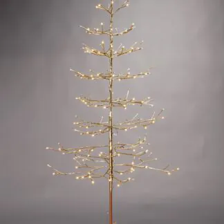 Lit Champagne Gold Twig Tree Warm White Led - Christmas Tree - 90cm