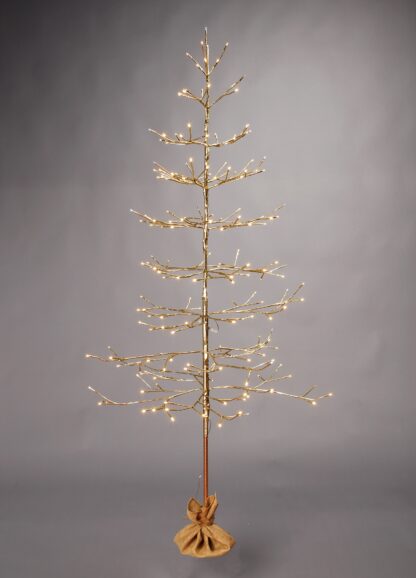 Lit Champagne Gold Twig Tree Warm White Led - Christmas Tree - 90cm
