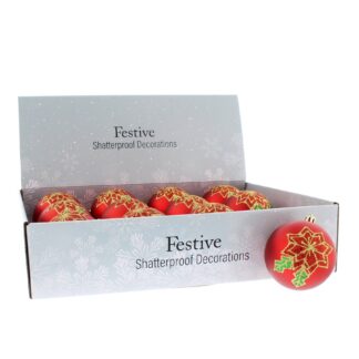 Poinsettia Design Bauble -  - Christmas Tree Decoration