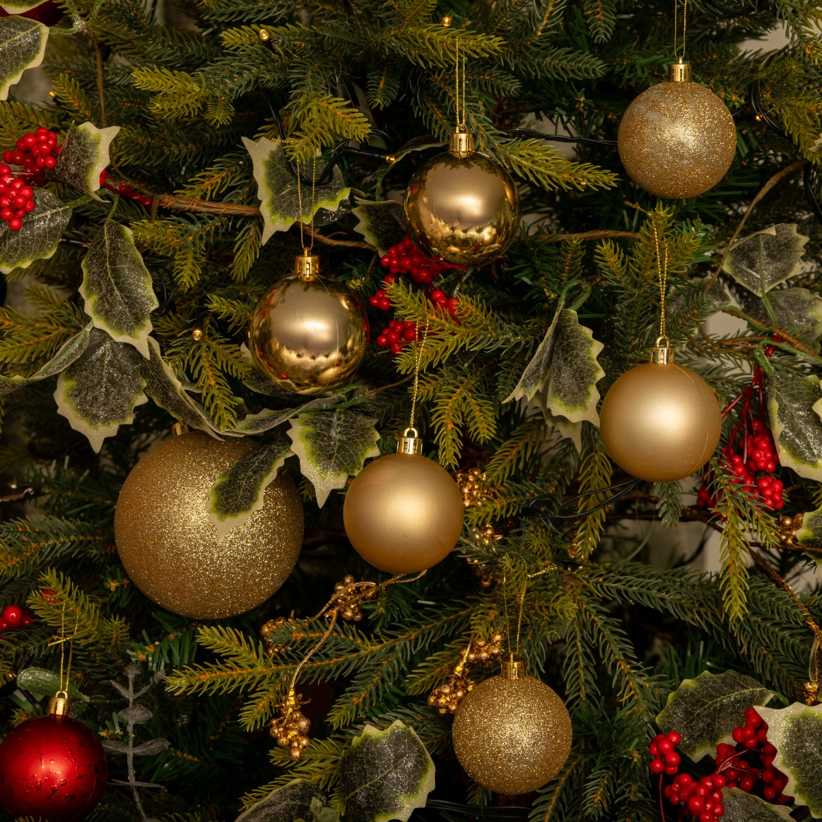 Champagne Bauble Selection - Pack of 24 - Christmas Tree Decoration