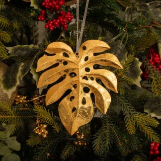 Christmas Decoration - Gold Monstera Leaf
