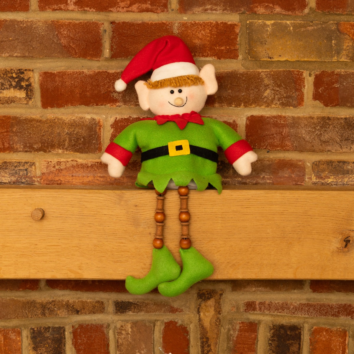 Plush Elf With Dangly Legs - Christmas Decoration