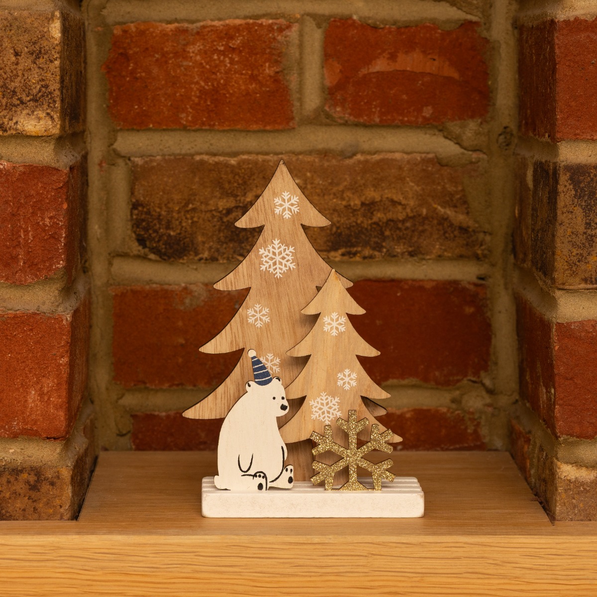 Wooden Polar Bear Ornament - Christmas Tree Decoration