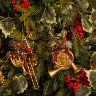 Pair of Gold Musical Instruments - Christmas Tree Decoration