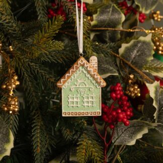 Green Gingerbread House - Christmas Tree Decoration