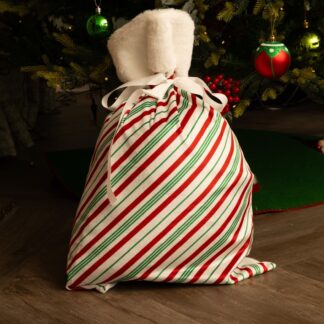 Candy Cane Stripe Sack - Christmas Decoration