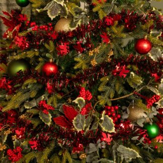 Extra Long Welsh Dragon Red And Green Tinsel - Christmas Tree Decoration - 10m